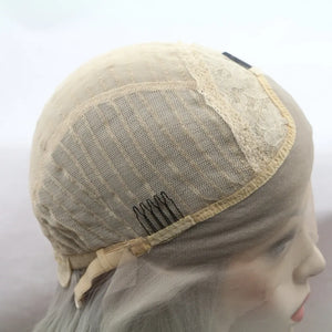 Blond lace front wig cap with combs and adjustable straps