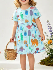 Dinosaur Adventure A-line Dress For Kids