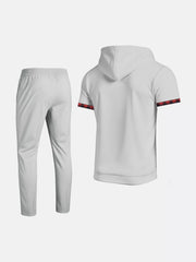Men's Casual Short-sleeve Hoodie And Pants Set, side view