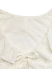 Ruffled Long-sleeve Tie-front Blouse, fabric detail