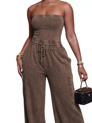 Effortless Drawstring Wide-leg Romper