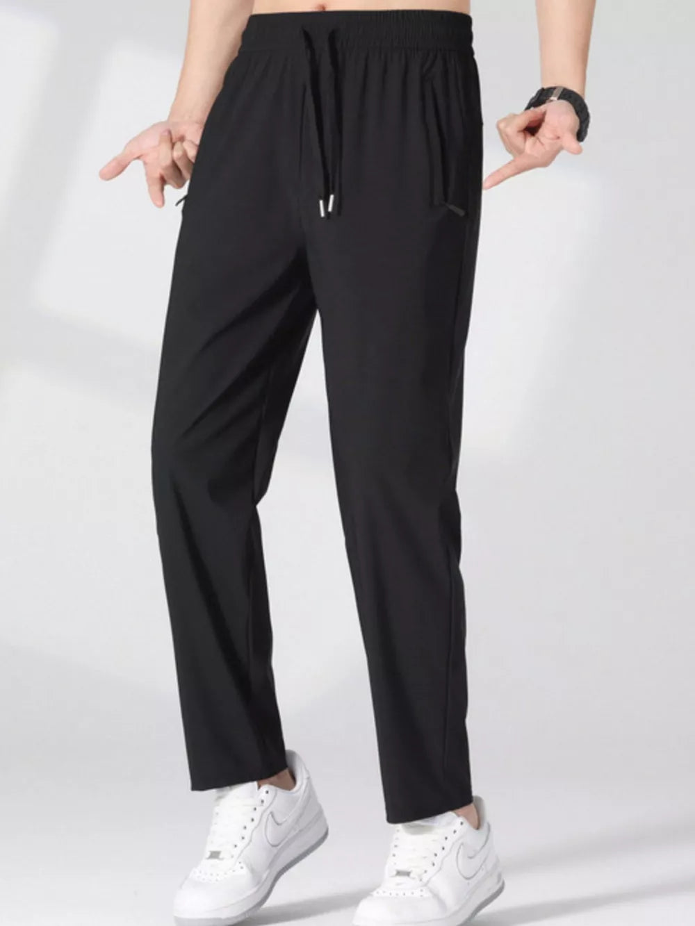 Men's Plus Size Quick-dry Casual Pants in Khaki, editorial view
