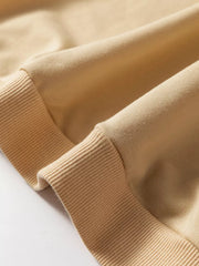 Lace Patchwork Colorblock Sweatshirt in Tan, editorial view