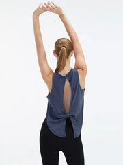 Cutout Back Active Tank With Tie Detail