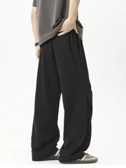 Black plus-size loose fit drawstring jogger pants with a comfortable fit.