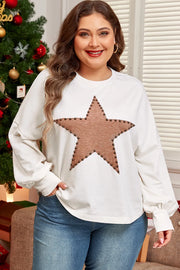 White relaxed fit sweatshirt with studded star detail