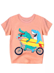 Playful Crocodile And Shark Graphic Tee