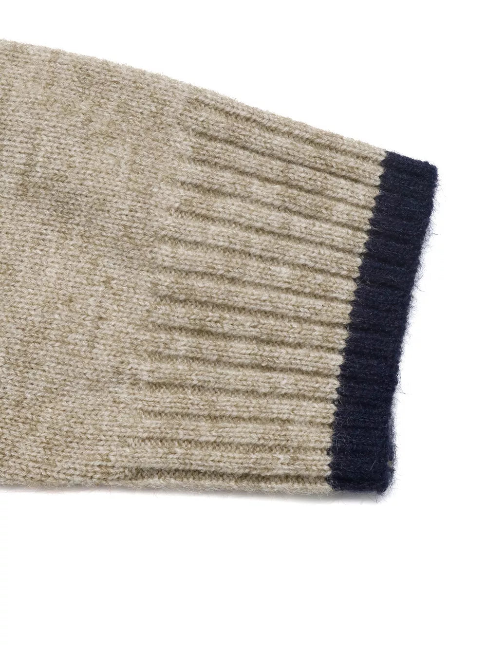 Cozy Mock Neck Sweater With Contrast Trim in Khaki, view 13