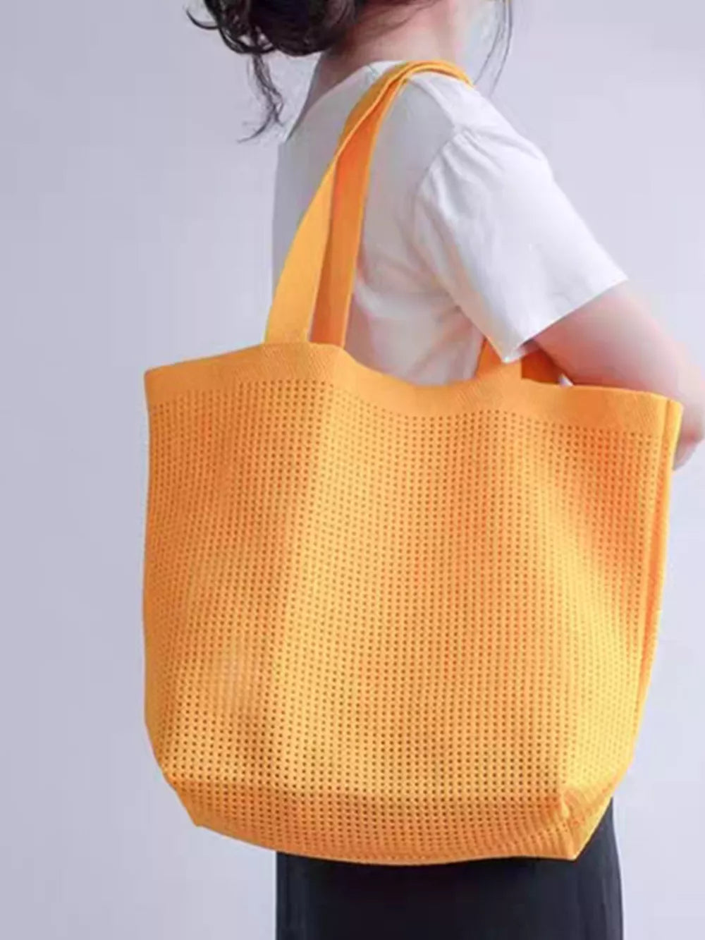 Lightweight Woven Shoulder Bag, side view