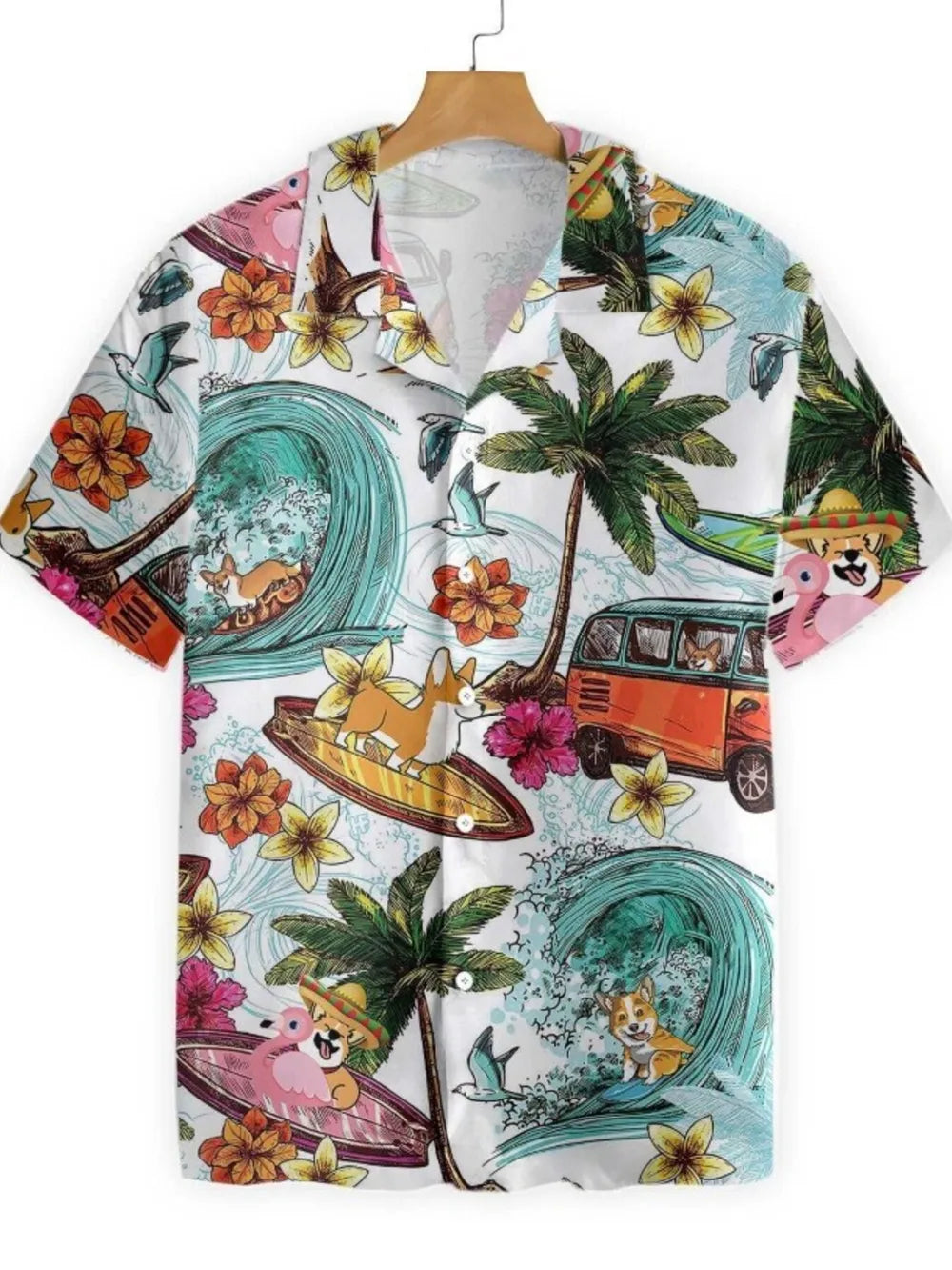 Men's Full Size Printed Button Up Shirt, side view