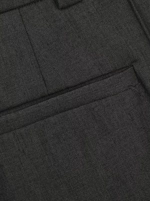 Men's Wide-legged Pleated Pants in Grey, back view