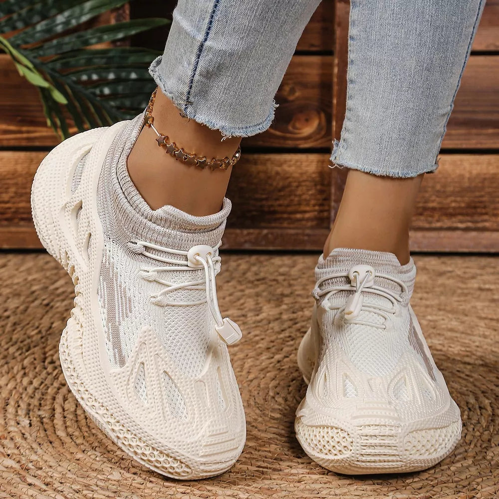 Lace Up Round Toe Sneakers in Khaki, view 13