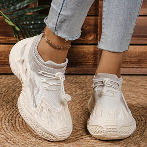 Lace Up Round Toe Sneakers in Khaki, view 13