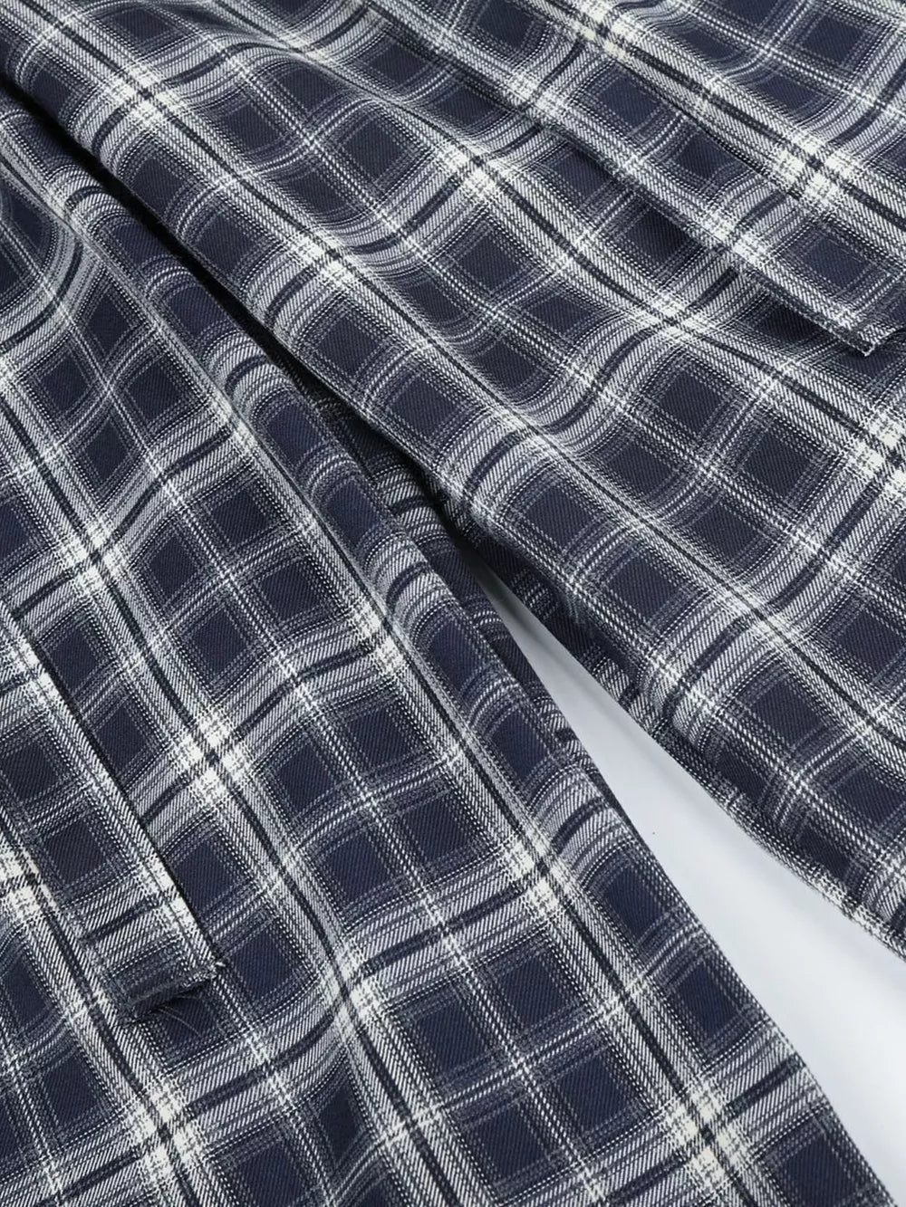Men S Plaid Wide-leg Pants in Blue, model styling view