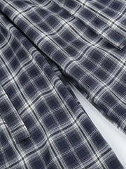 Men S Plaid Wide-leg Pants in Blue, model styling view