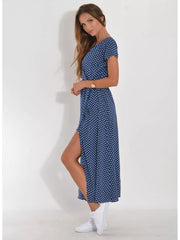 Floral Surplice Midi Dress With Tie Waist