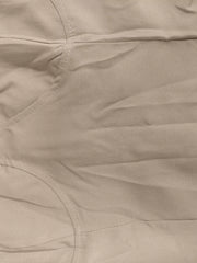Light gray sweetheart midi dress with spaghetti straps, showing fabric detail.