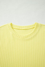 Ribbed Knit Tank And Shorts Set, fabric detail