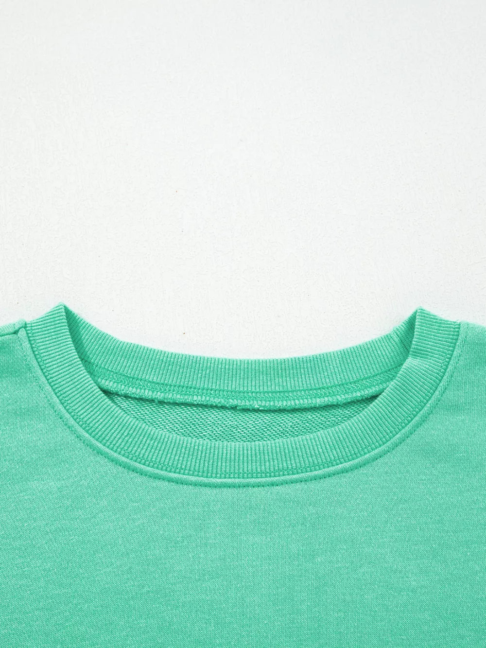 Turquoise sweatshirt with hip-length and pullover