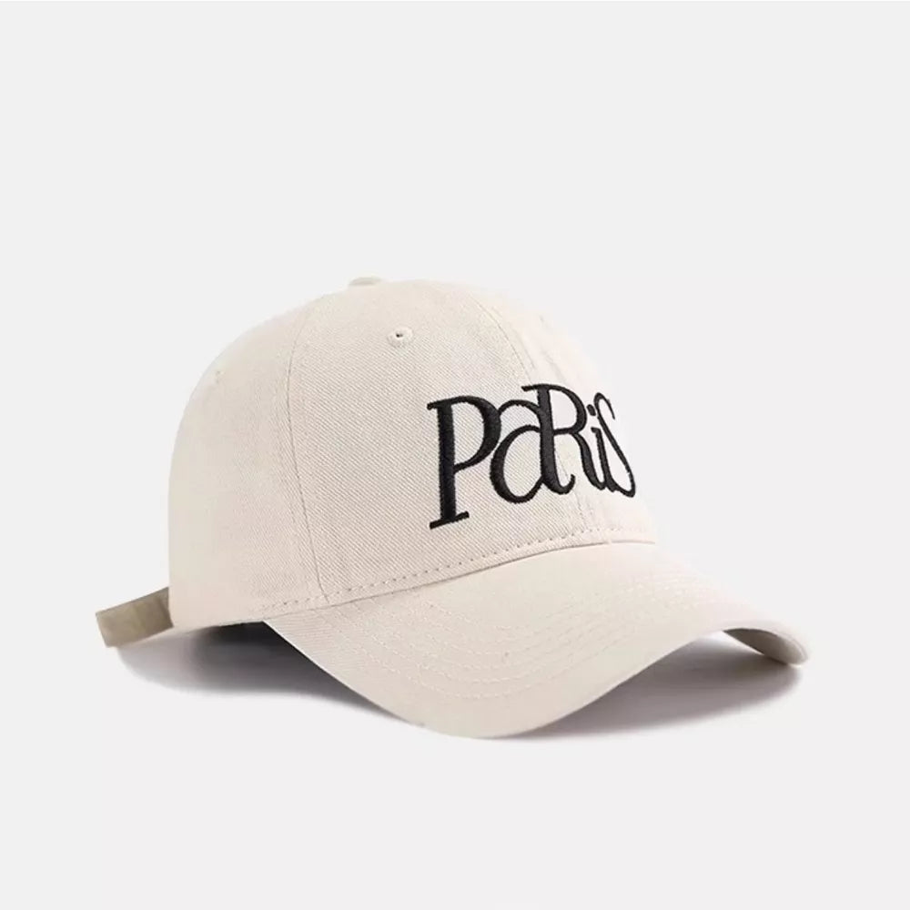 Parisian Embroidered Cotton Baseball Cap