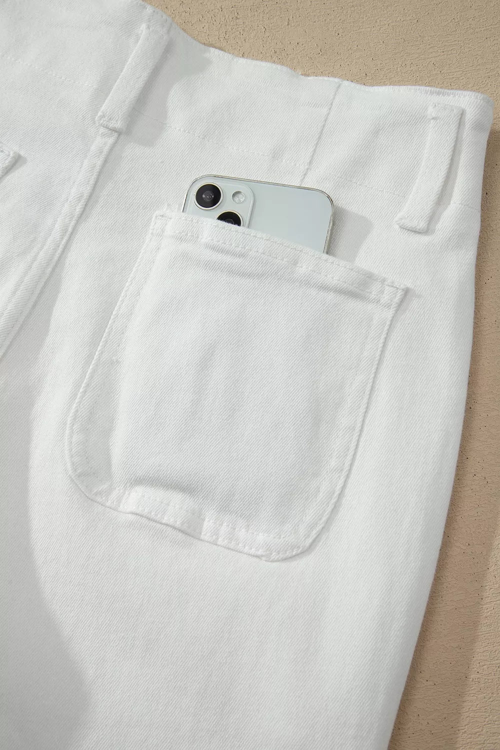 2-button High Waist Wide Leg Jeans, front view