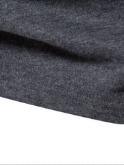 Dark gray crewneck long sleeve tee with visible stitching detail.