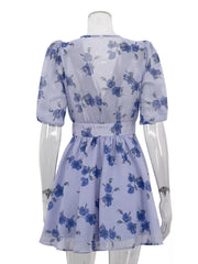 Charming Puff Sleeve Floral Mini Dress