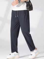 Men's Plus Size Quick-dry Casual Pants in Khaki, close-up detail