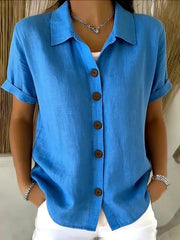 Full Size Button Up Short Sleeve Shirt in Army Green, front view