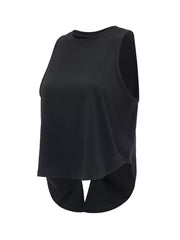 Cutout Back Active Tank With Tie Detail
