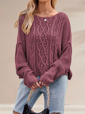 modern pullover sweater in Khaki with crew neck
