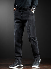 Men's Slim Fit Black Jeans, front view