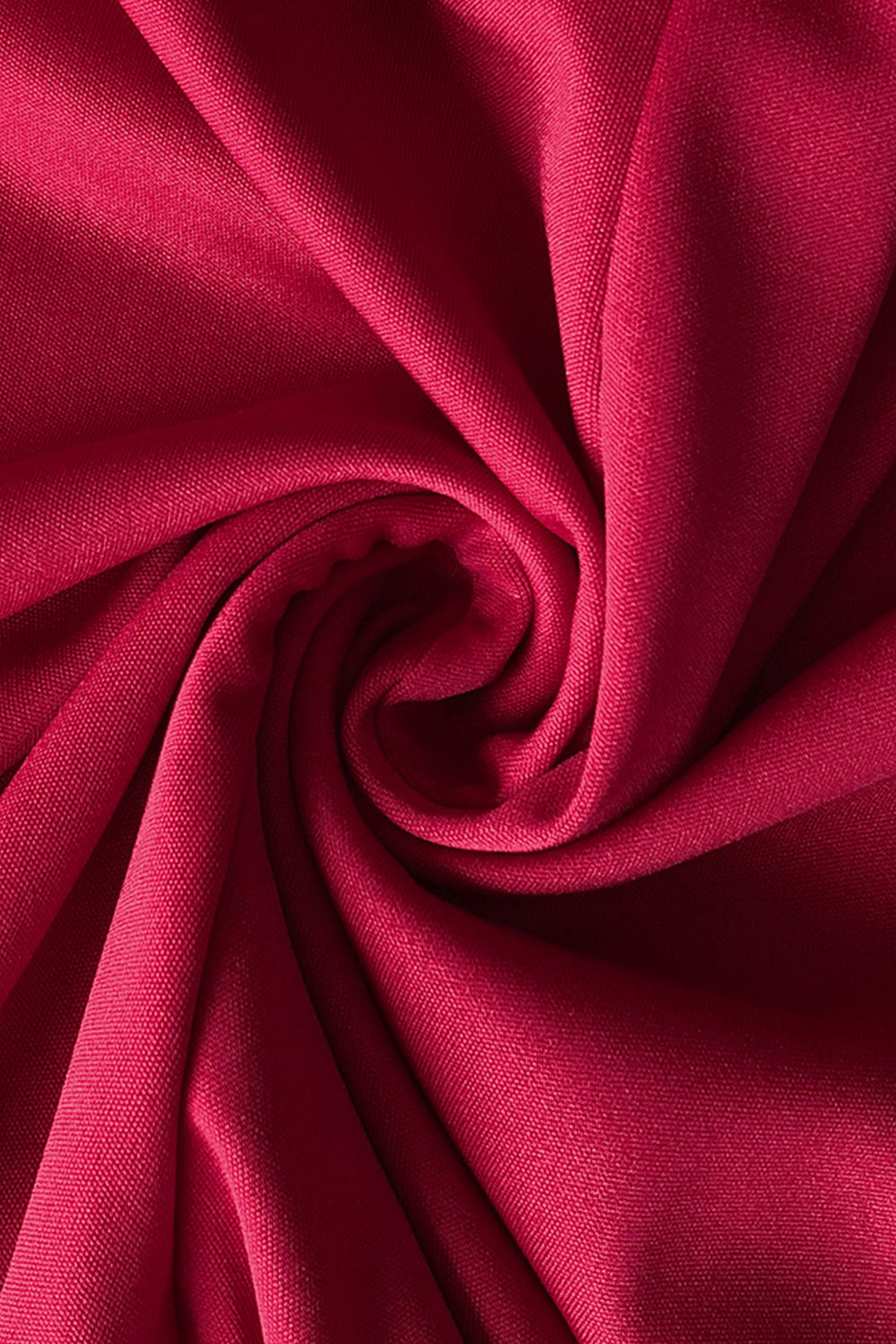 Deep Red high-neck belted palazzo jumpsuit fabric detail