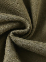 Olive green cotton t-shirt fabric detail