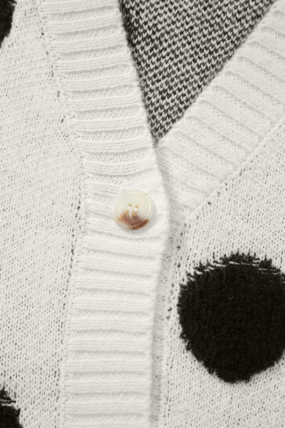 Polka Dot Button Up Cardigan in White, view 13