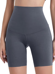 Sculpted Contour high-waist bike shorts in Charcoal with a V-seam detail.