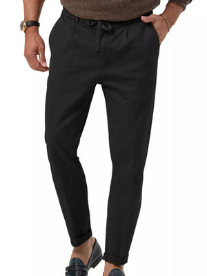 Men's Casual Drawstring Pants Plus Size in Deep Teal, alternate angle
