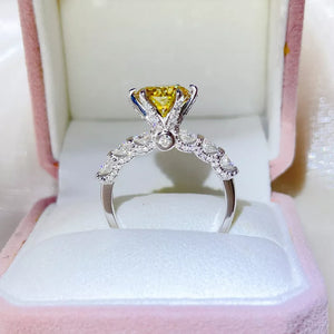 0.3 Carat Sterling Silver Solitaire Moissanite Ring, side view