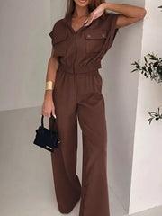 Utility-inspired Cargo Jumpsuit With Zipper