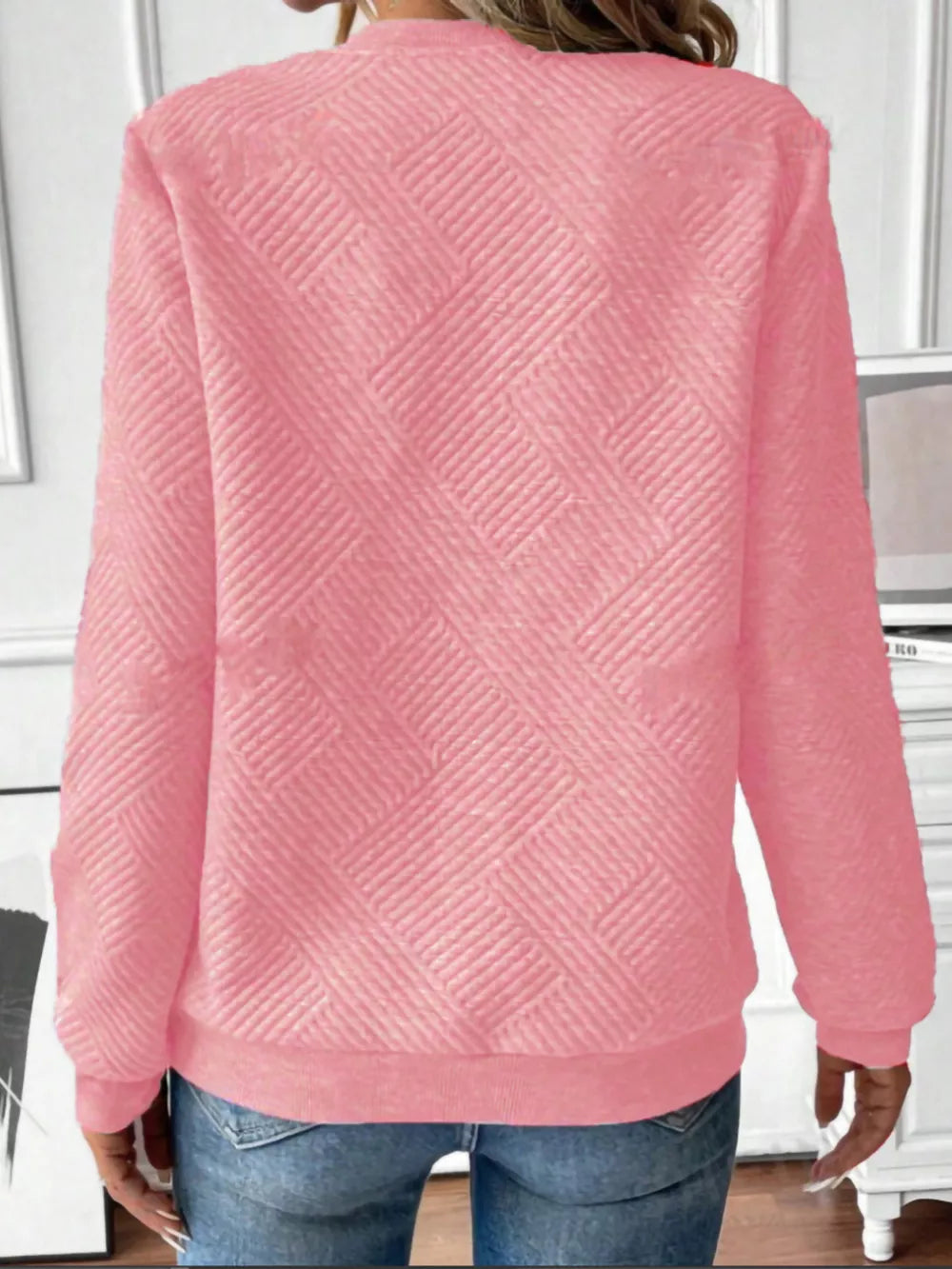 Textured Quarter-zip Sweatshirt in Black, view 12