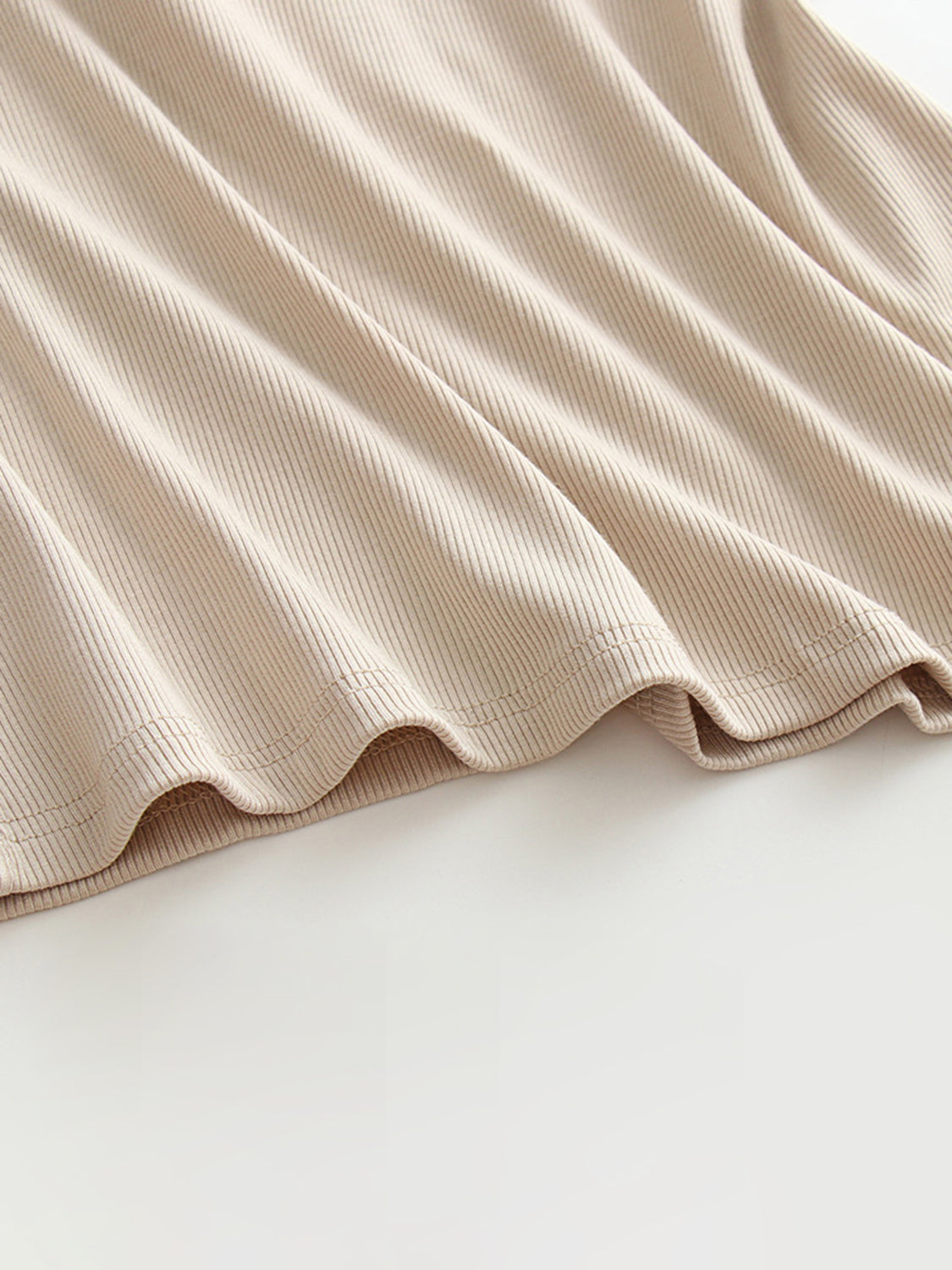 Camel ribbed halter tank top with built-in bra detail