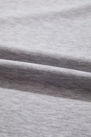 Grey relaxed fit polyester t-shirt with subtle shoulder stripe detail.