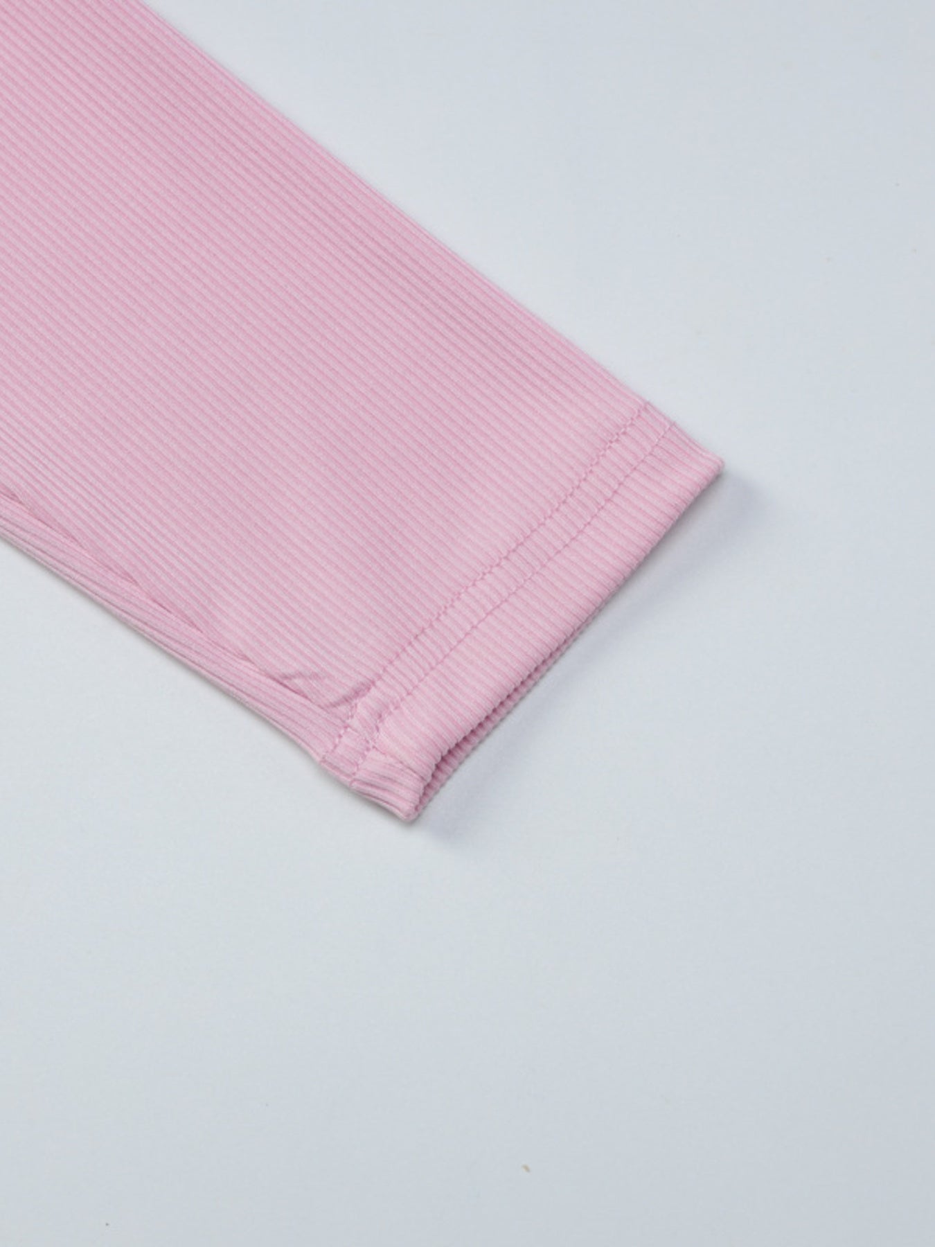Dusty pink ribbed long sleeve top with button detail
