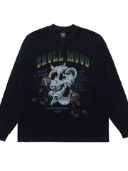 Skull Mood Graphic Long Sleeve Tee