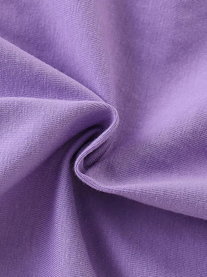 Purple cotton blend toddler dress fabric detail
