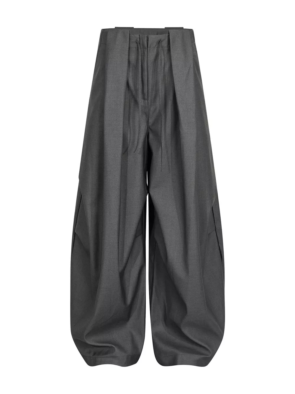 Men's Wide Leg Dress Pants in Black, close-up detail