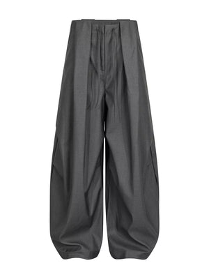 Men's Wide Leg Dress Pants in Black, close-up detail