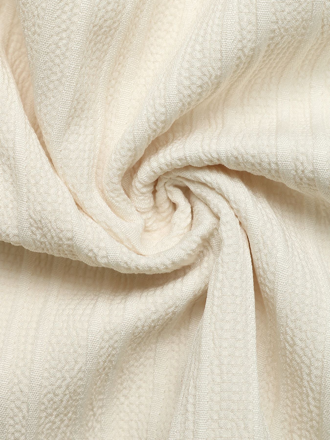 Beige cotton blend midi dress fabric with a subtle textured pattern.