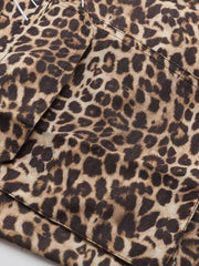 Men's leopard print cargo sweatpants with visible pocket details.