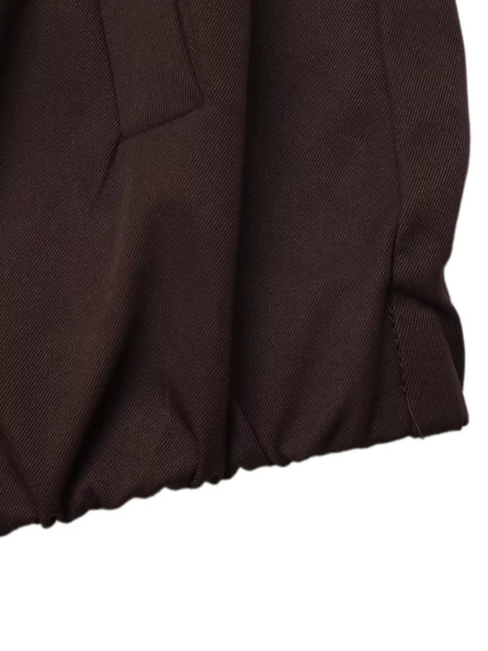 Zip Up Dropped Shoulder Jacket in Coffee Brown, fit detail